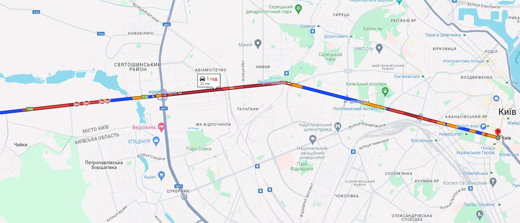 Київ вранці скували численні затори: де не проїхати. Карта