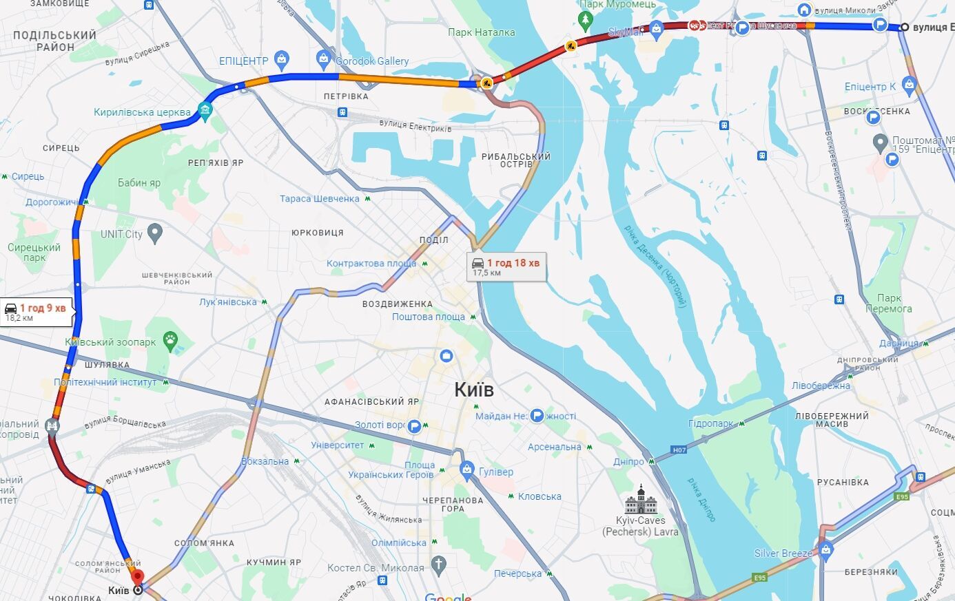 У Києві ДТП спровокували численні затори: де не проїхати. Карта