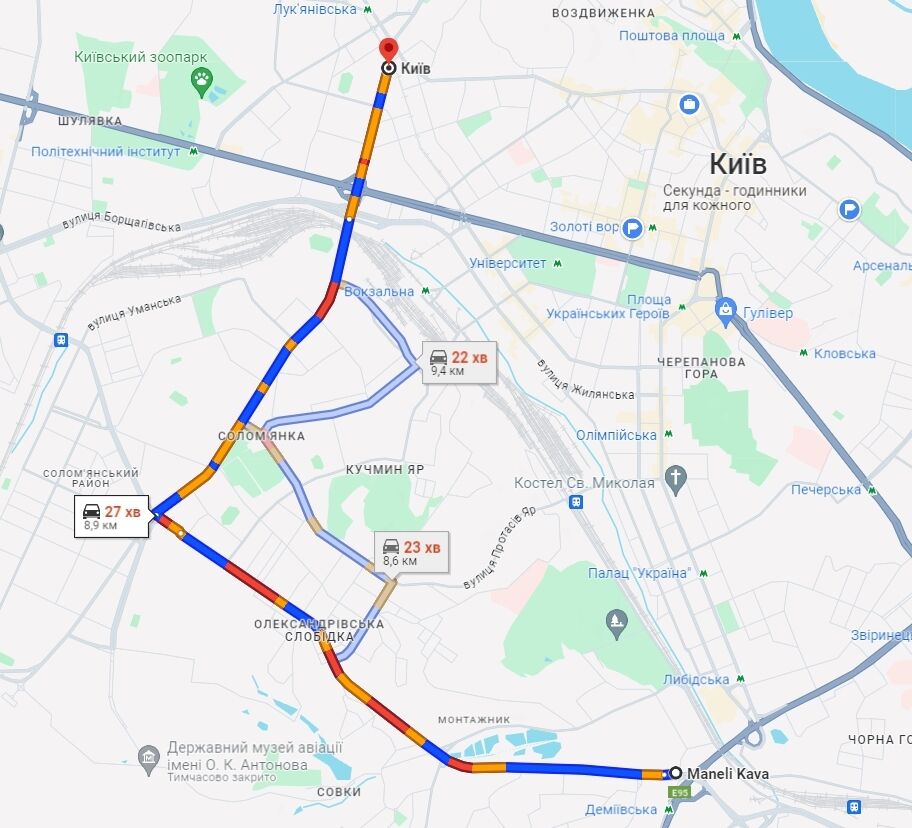 В Киеве ДТП спровоцировали многочисленные пробки: где не проехать. Карта