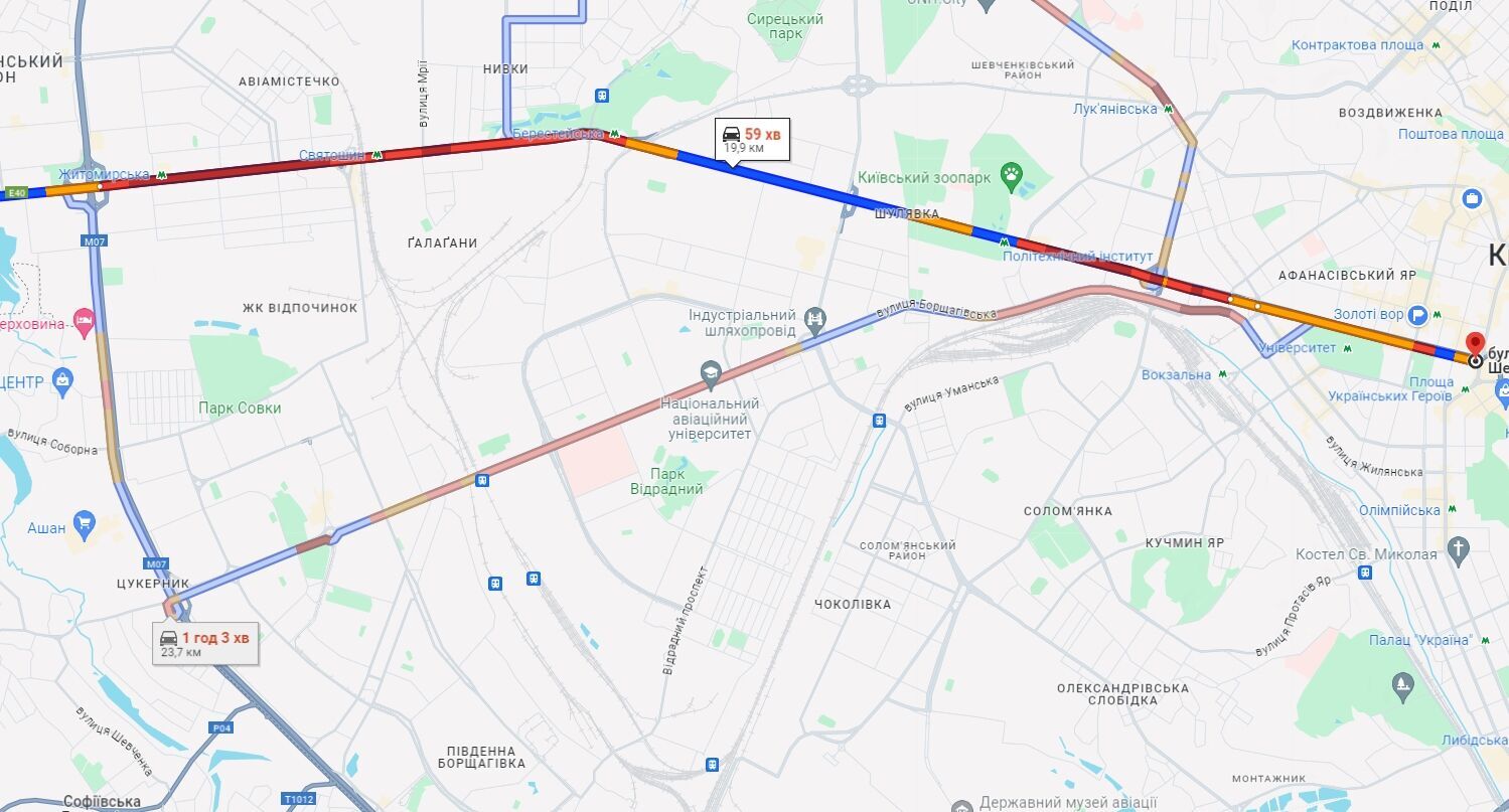 В Киеве ДТП спровоцировали многочисленные пробки: где не проехать. Карта