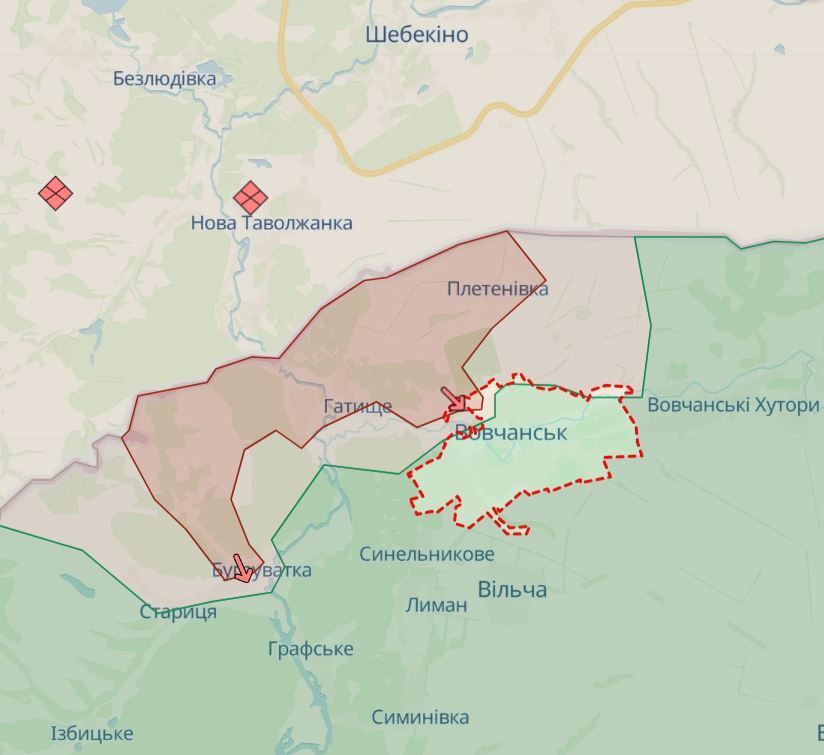 Ворог робить спроби потіснити підрозділи Сил оборони в районі Вовчанська – Генштаб