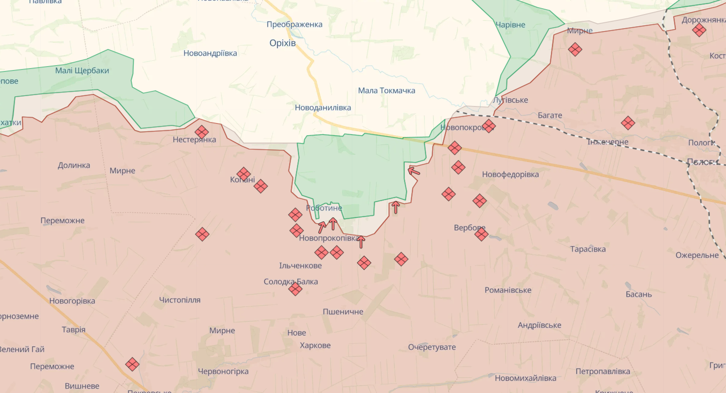 Ворожі штурми відбито: у Генштабі заявили, що біля Роботиного втрат позицій ЗСУ не допущено 