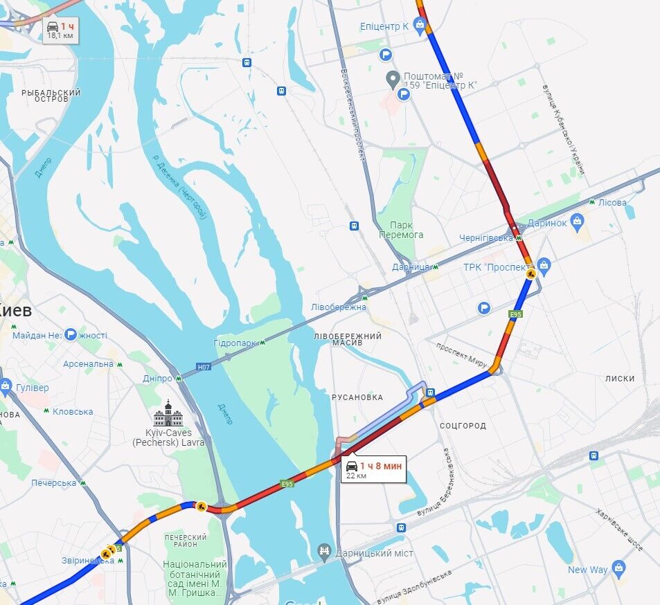 Київ у п’ятницю скували ранкові затори: де не проїхати. Карта