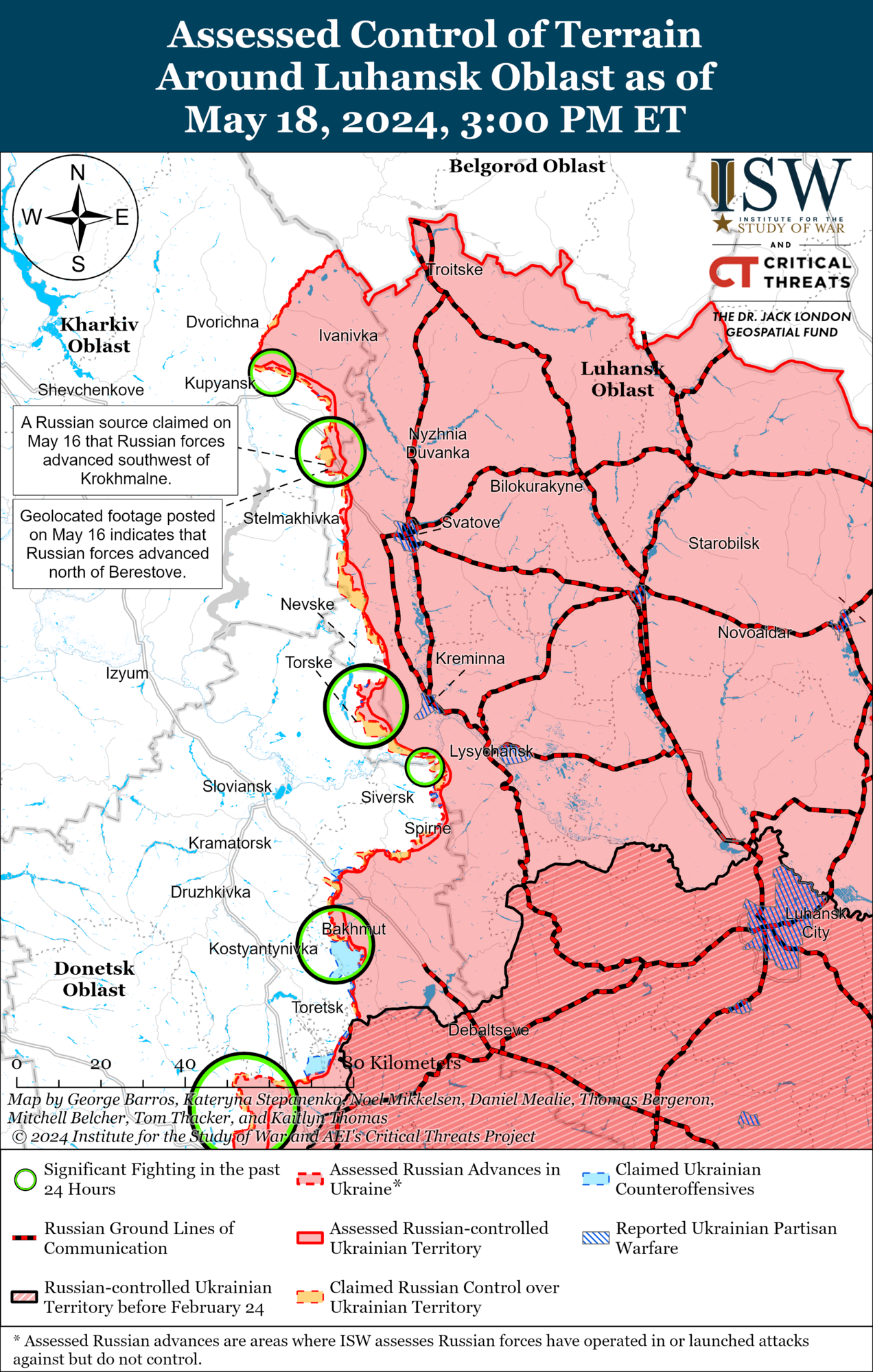 Фронт у Харківській та Луганській областях