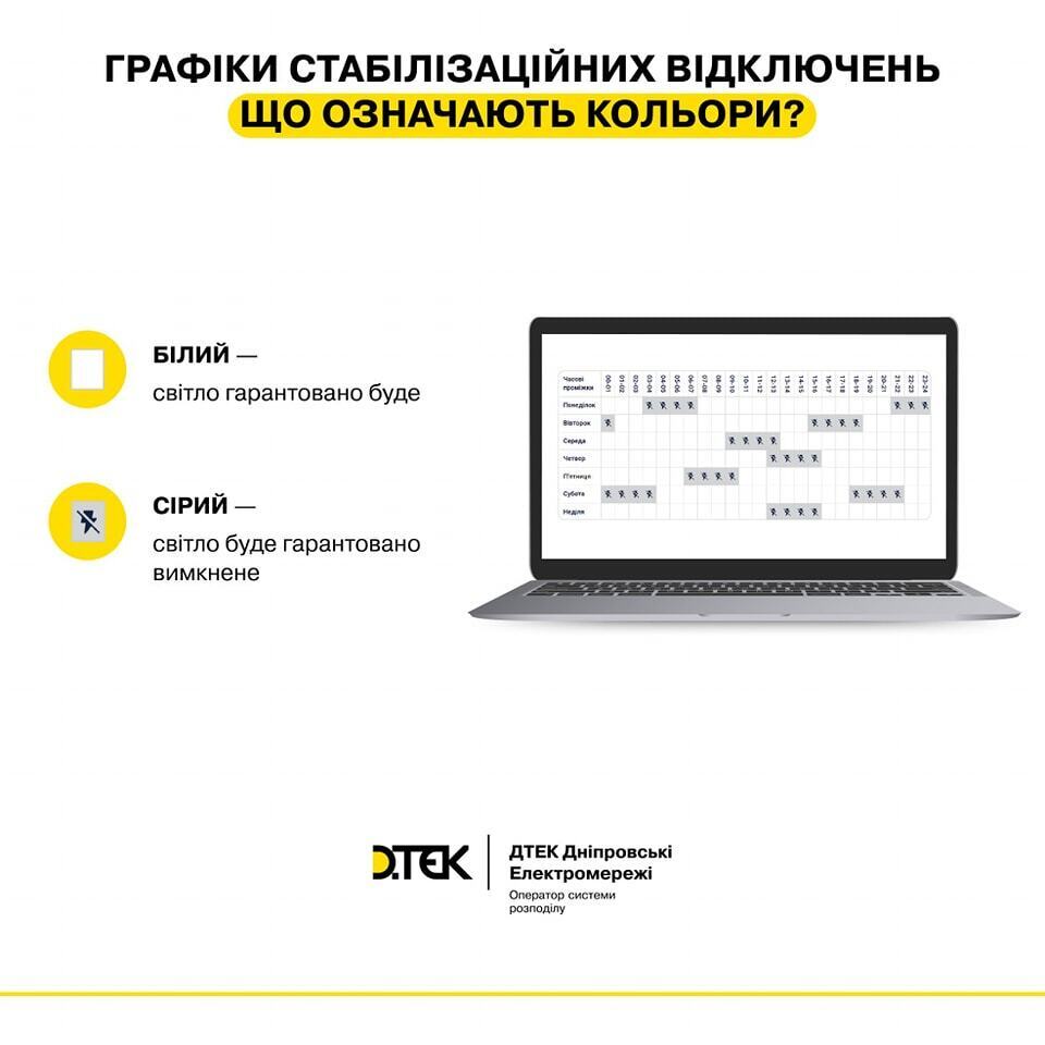 Графік відключень світла у Дніпрі: як читати