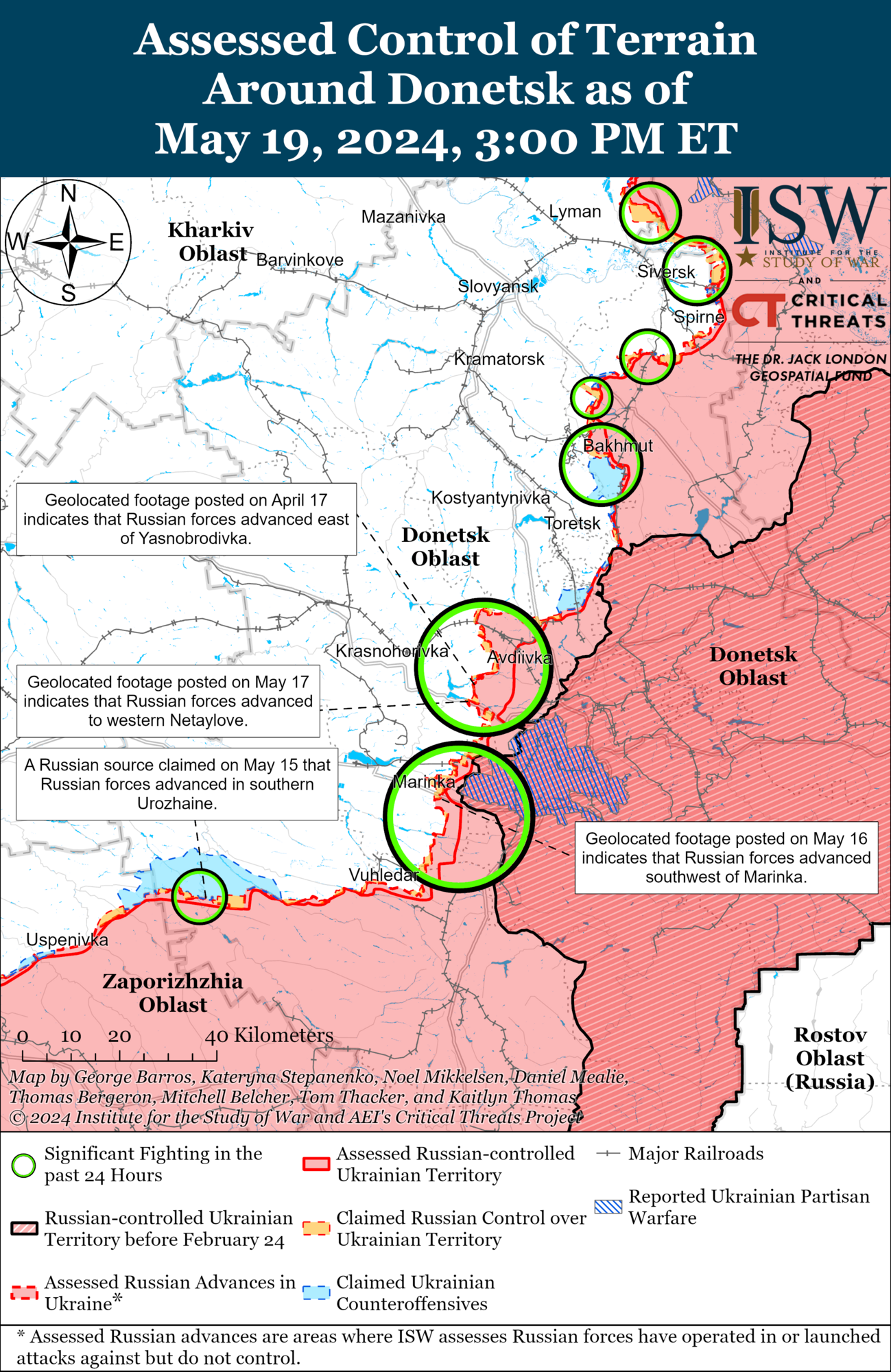 Карта боевых действий на Донетчине