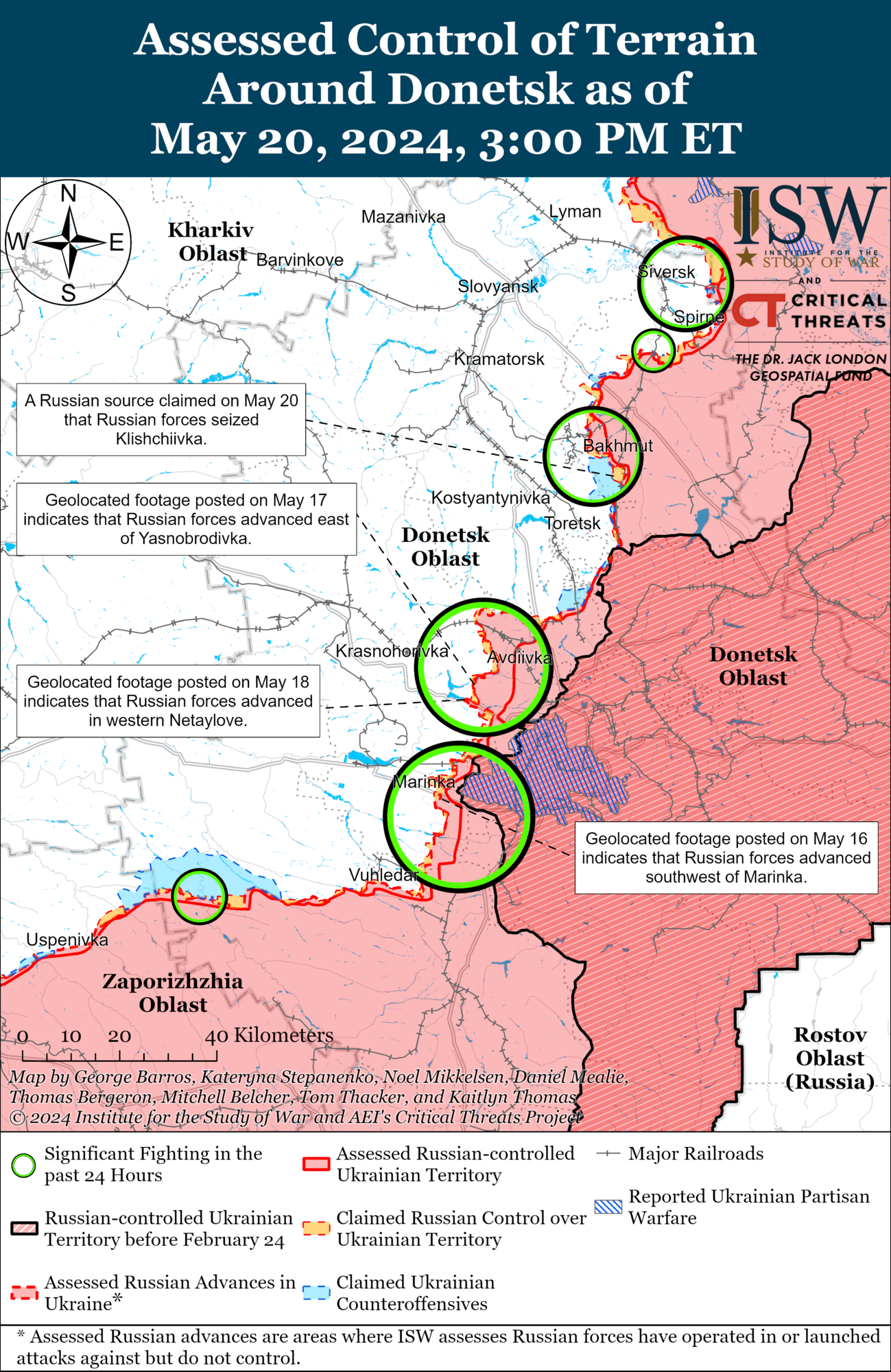 Бої у Донецькій області. Карта