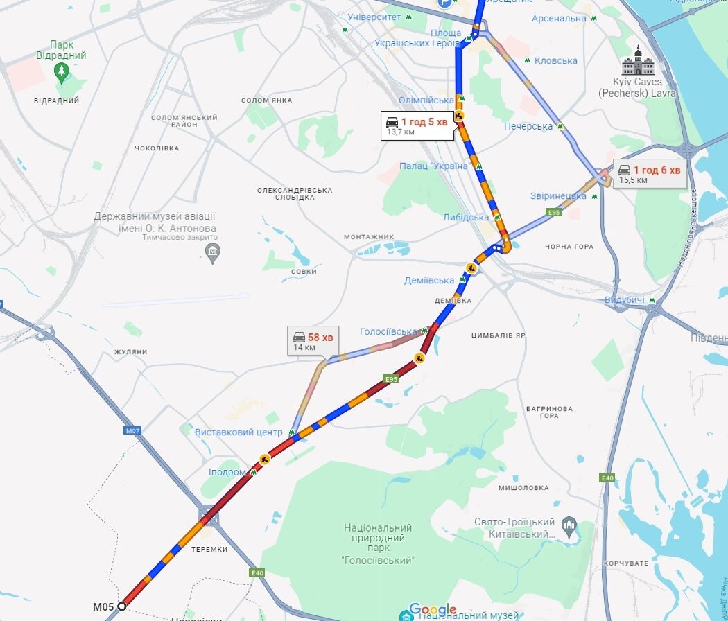 Киев сковали многочисленные пробки: где не проехать. Карта