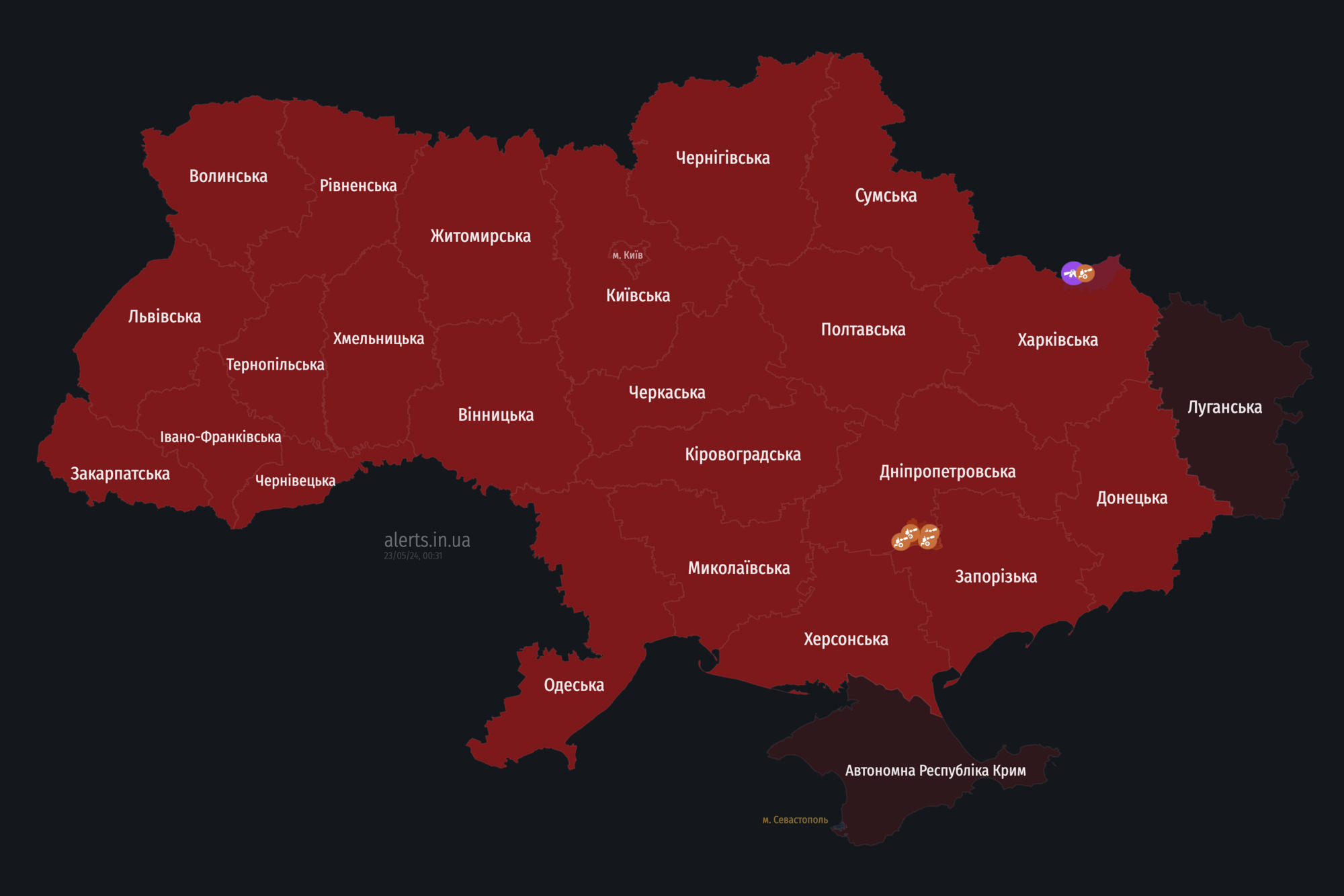 По всій території України повітряна тривога: Росія втретє за день підняла носія "Кинджалів" МіГ-31К
