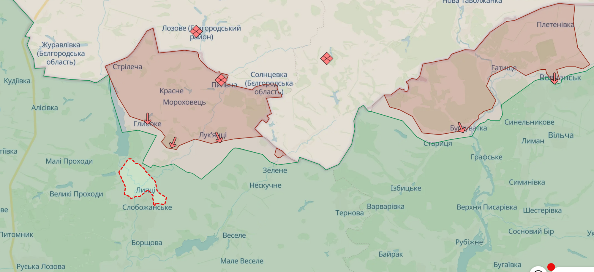 Армія РФ частково просунулася біля трьох населених пунктів на Донеччині: свіжа карта