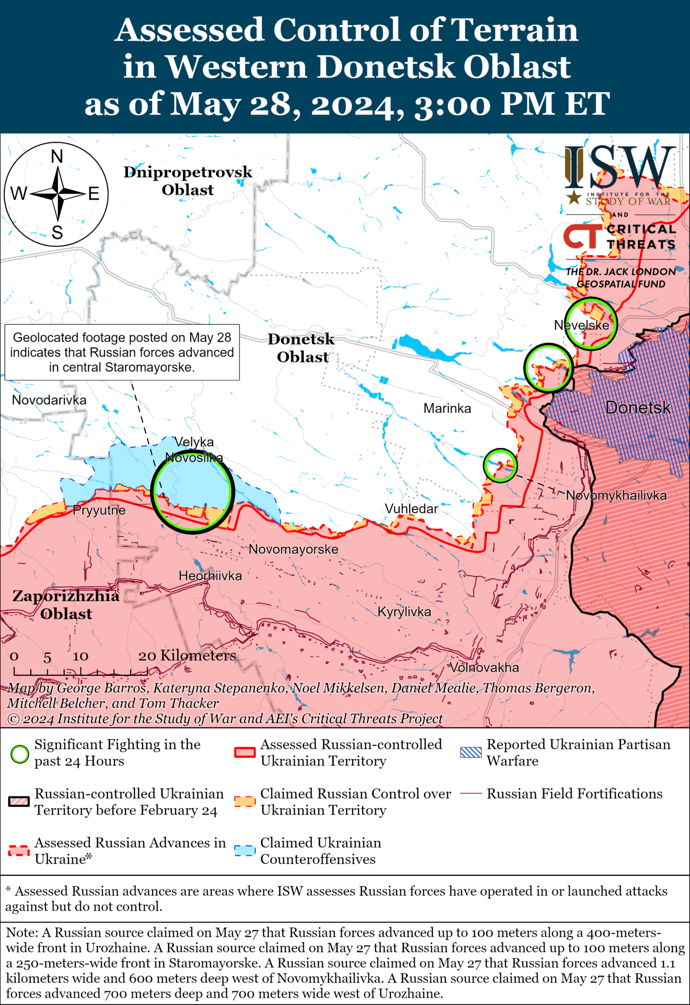 Окупанти провели наступи на кількох напрямках на Донеччині після штурмів на Харківщині: в ISW розкрили задум ворога. Карта