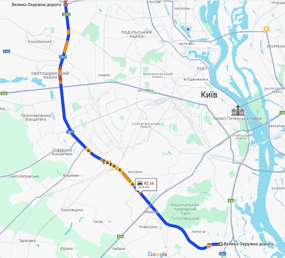 В Киеве в пятницу образовались утренние пробки: где не проехать. Карта