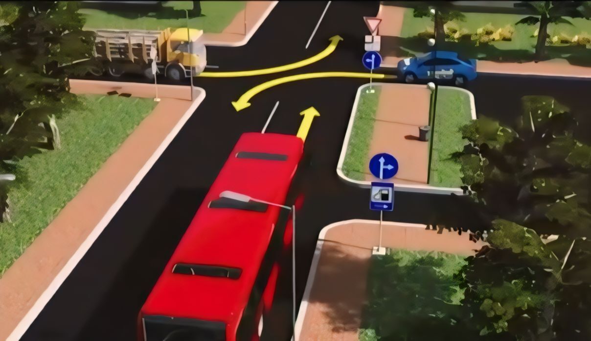Как разъедутся водители на перекрестке? Сложное задание по ПДД с автобусом и грузовиком