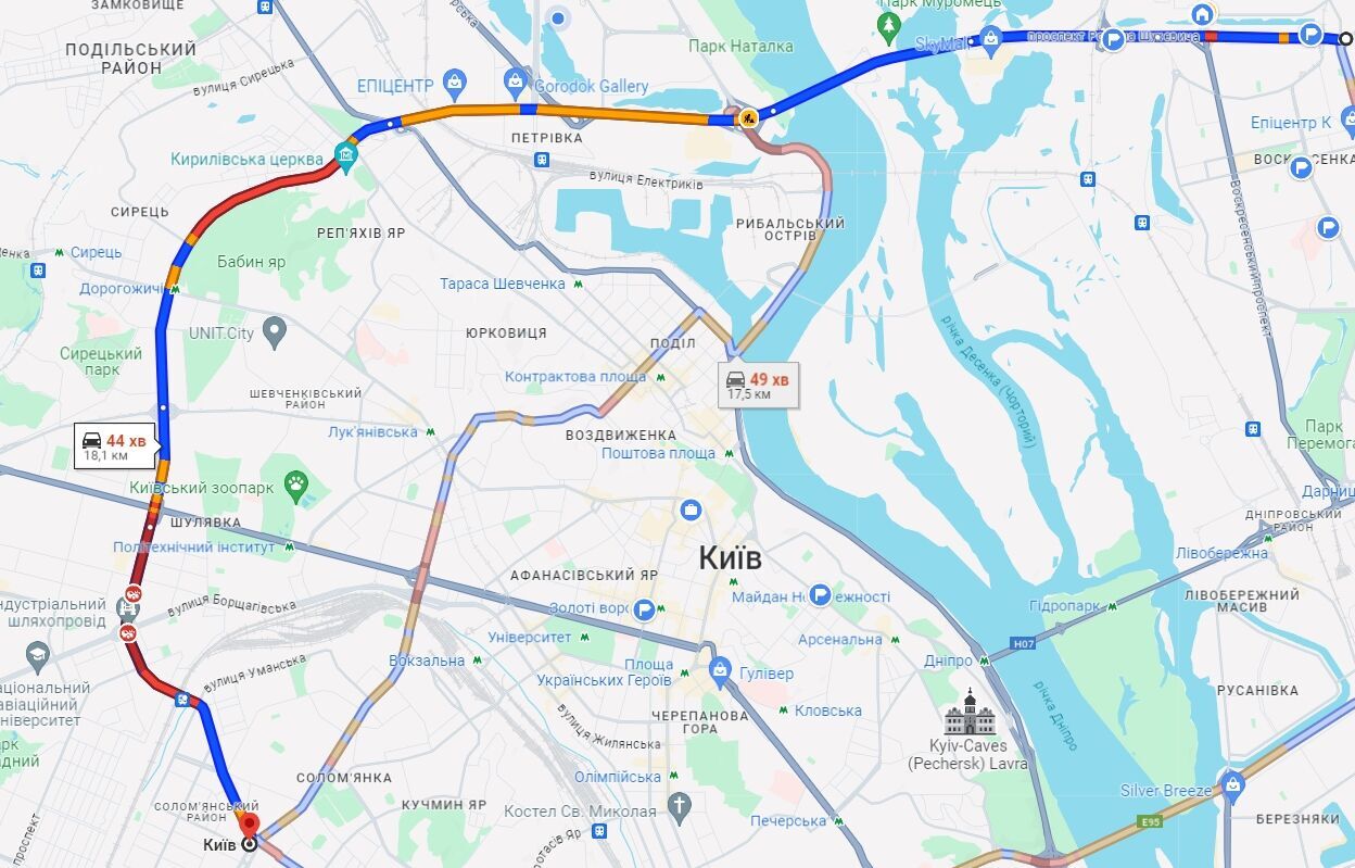 У Києві в п’ятницю утворились ранкові затори: де не проїхати. Карта