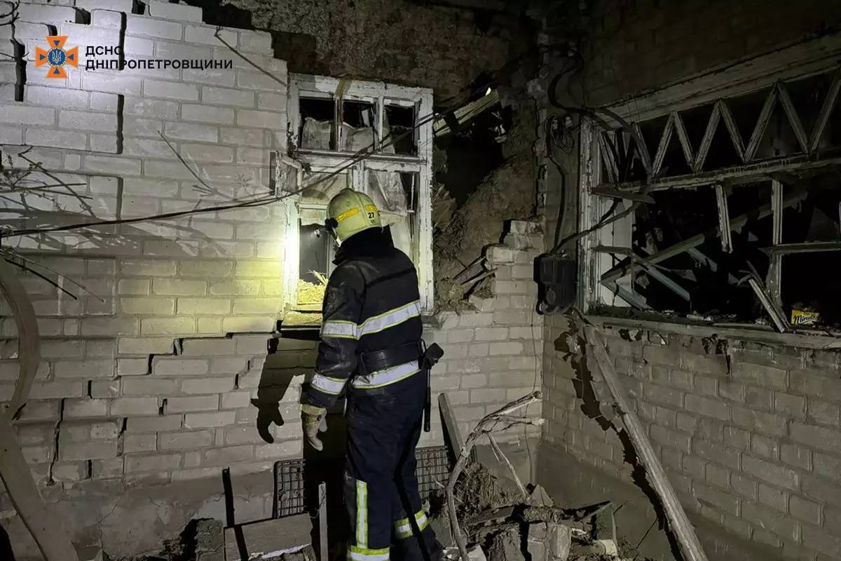 На Днепропетровщине ночью сбитый дрон попал в объект критической инфраструктуры