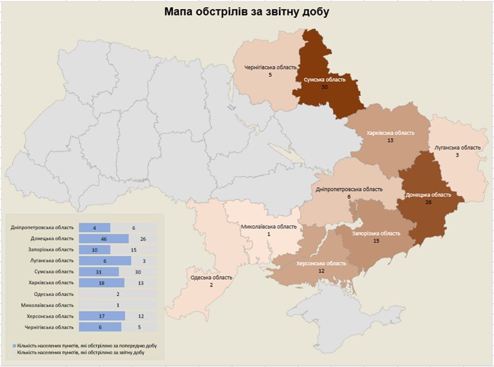 В пасхальную ночь войска РФ атаковали более 100 населенных пунктов Украины: карта обстрелов