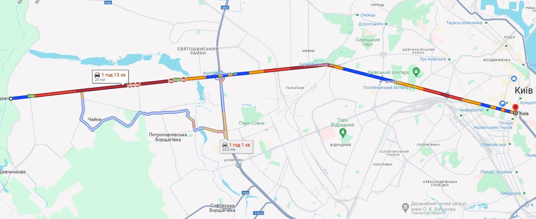В Киеве образовались многочисленные пробки: где затруднено движение авто. Карта