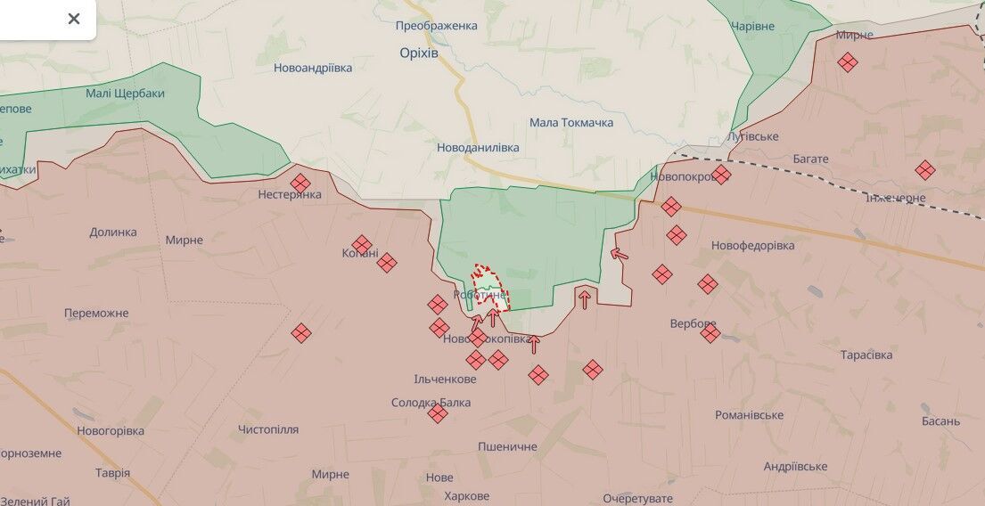  "Бої тривають": у Силах оборони спростували інформацію про захоплення росіянами Роботиного на Запоріжжі