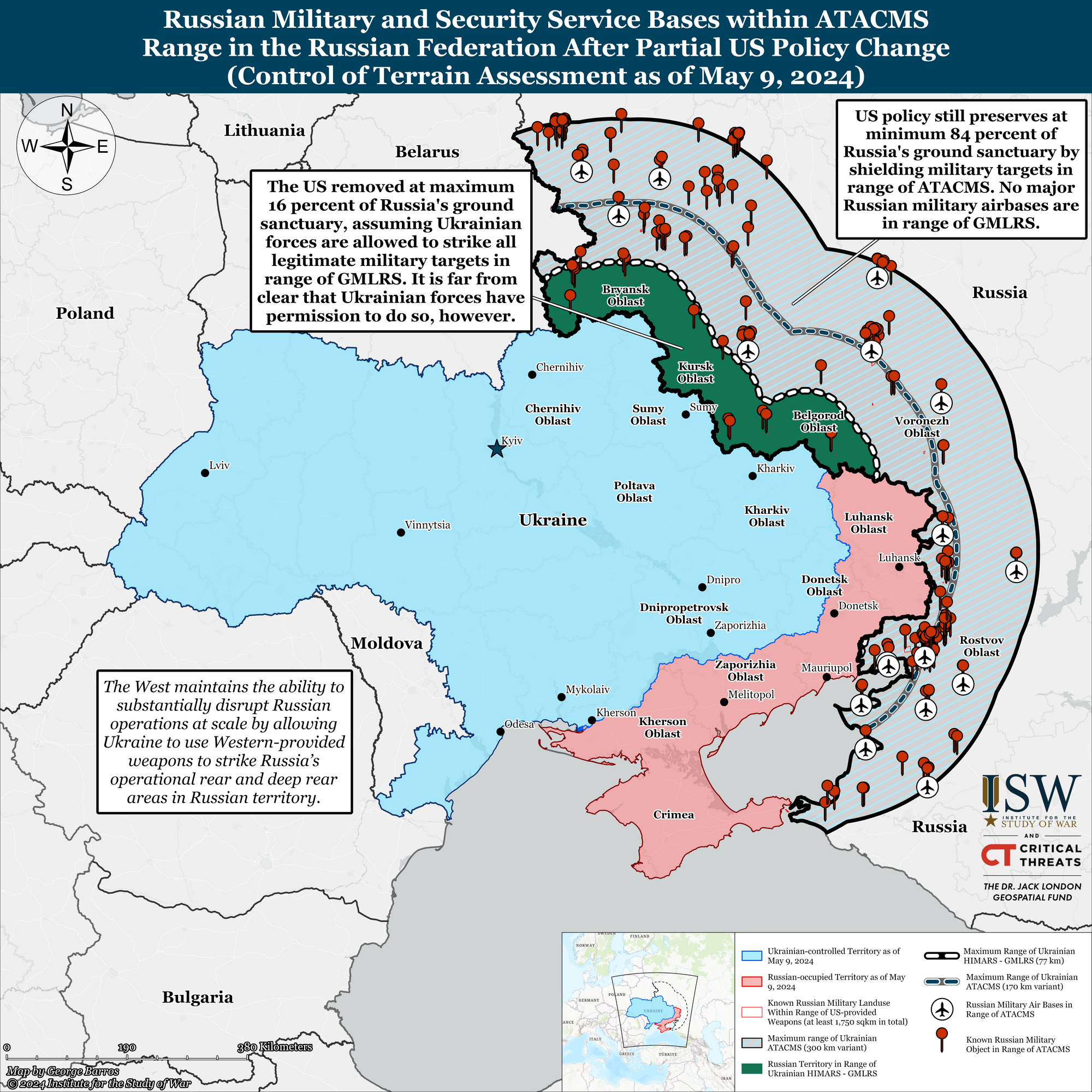 В ISW оценили, как ограничения США повлияют на удары Украины по России