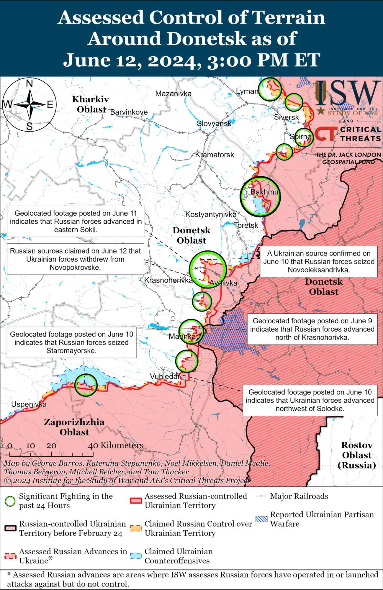 Карта боевых действий на Донетчине