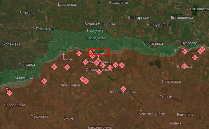 Окупанти активізувалися у районі Урожайного на Времівському напрямку, триває бій – Генштаб
