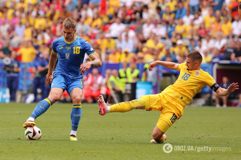 Названы худший и лучший игроки в составе сборной Украины в матче с Румынией на евро-2024