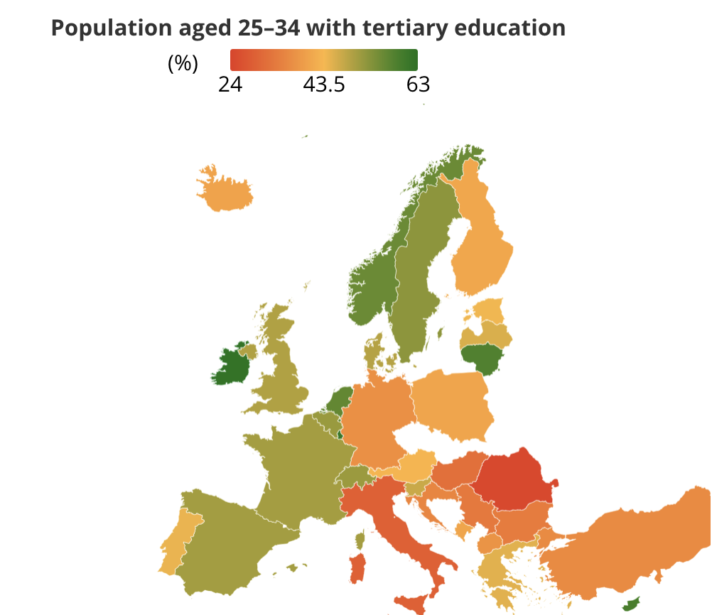 В каких странах ЕС живут самые образованные люди. Рейтинг