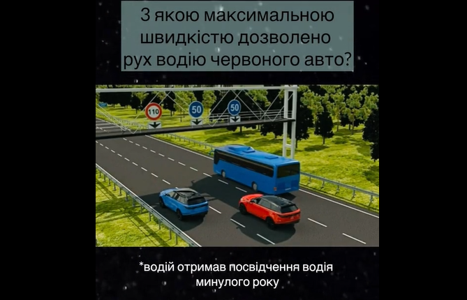 З якою максимальною швидкістю може рухатися водій авто? Хитре завдання з ПДР