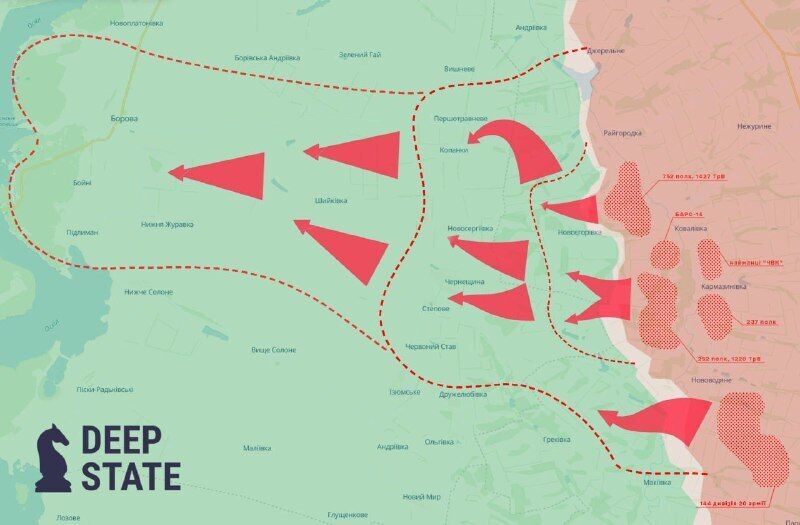 Россия нарастила ударный кулак для наступления на Боровую в Харьковской области –  DeepState