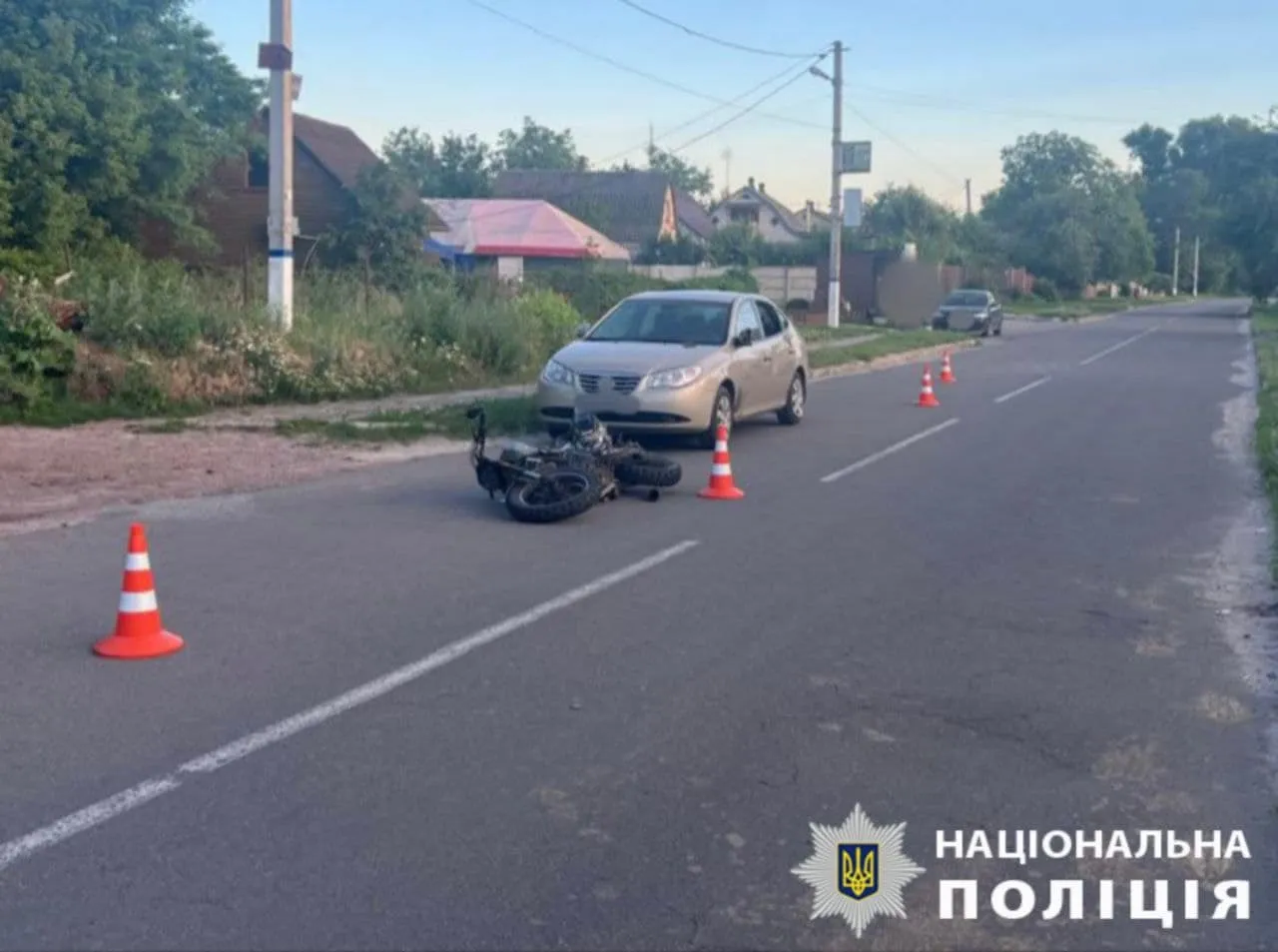 В Киевской области произошла авария с участием мотоцикла и легковушки: пострадали двое детей. Подробности и фото