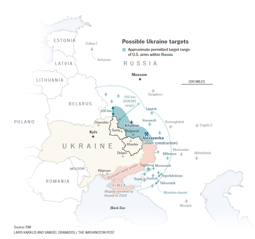 Ключевые аэродромы – недостижимы: США не позволяют Украине бить американским оружием по России дальше 100 км – WP
