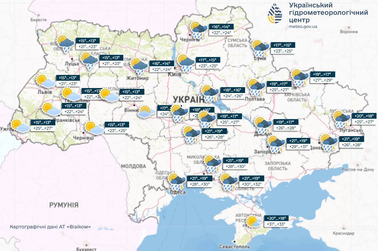 Короткочасні дощі, місцями грози: синоптики дали прогноз погоди на понеділок, 24 червня
