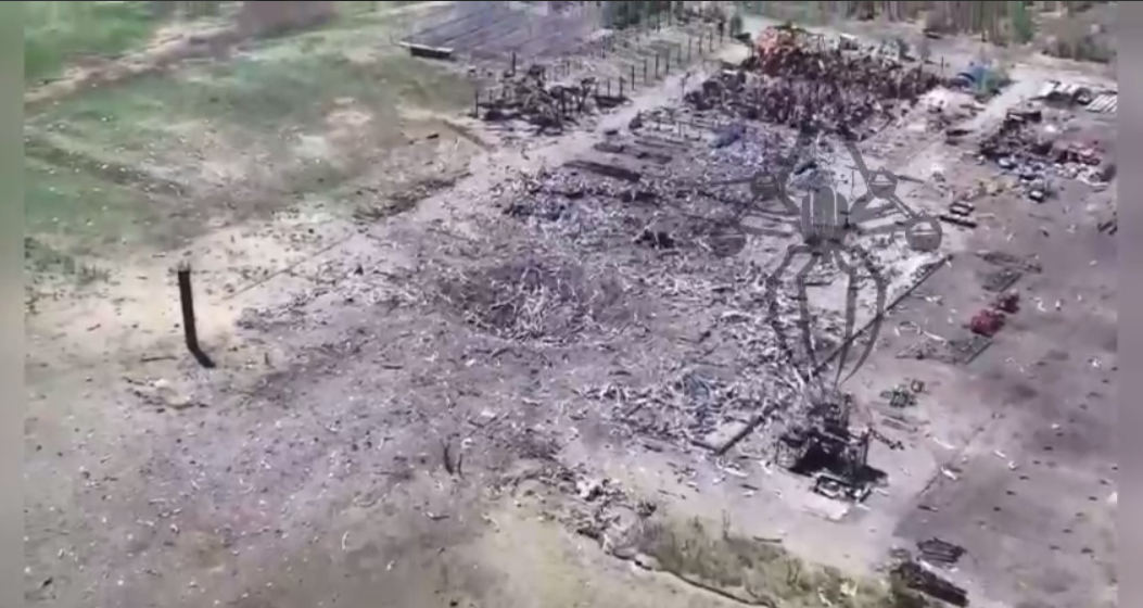 Появилось видео взрывного удара по складам военной техники и боеприпасов в Курской области РФ