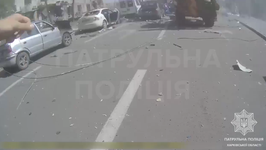 Появилось видео первых минут после ракетного удара РФ по Харькову 22 июня