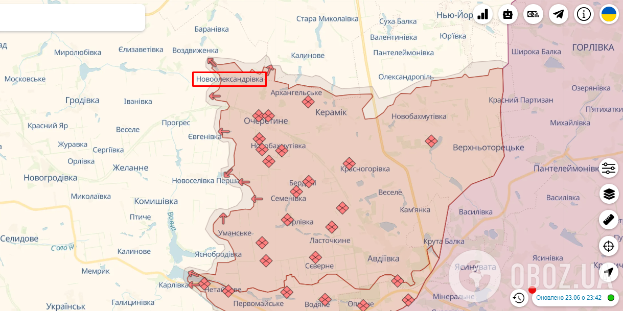 Новоолександрівка Донецької області на карті