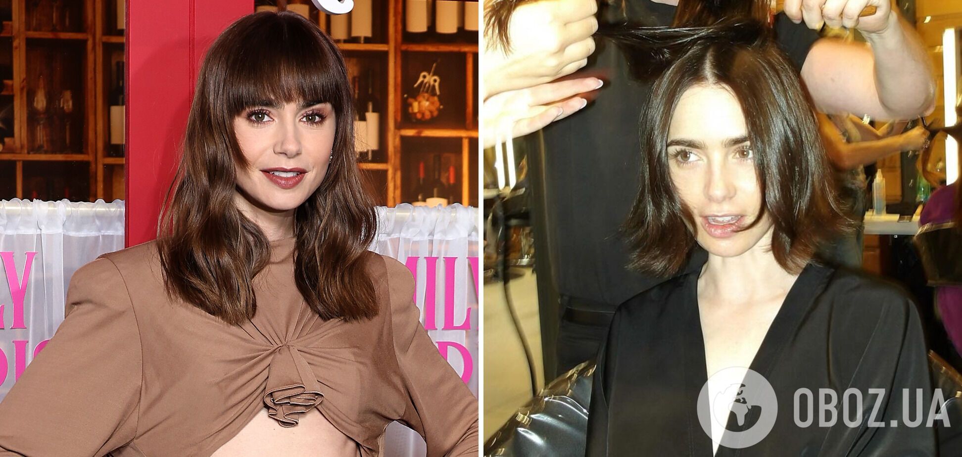 Звезда сериала "Эмили в Париже" Лили Коллинз сменила длинные пряди на элегантный боб. Фото до и после