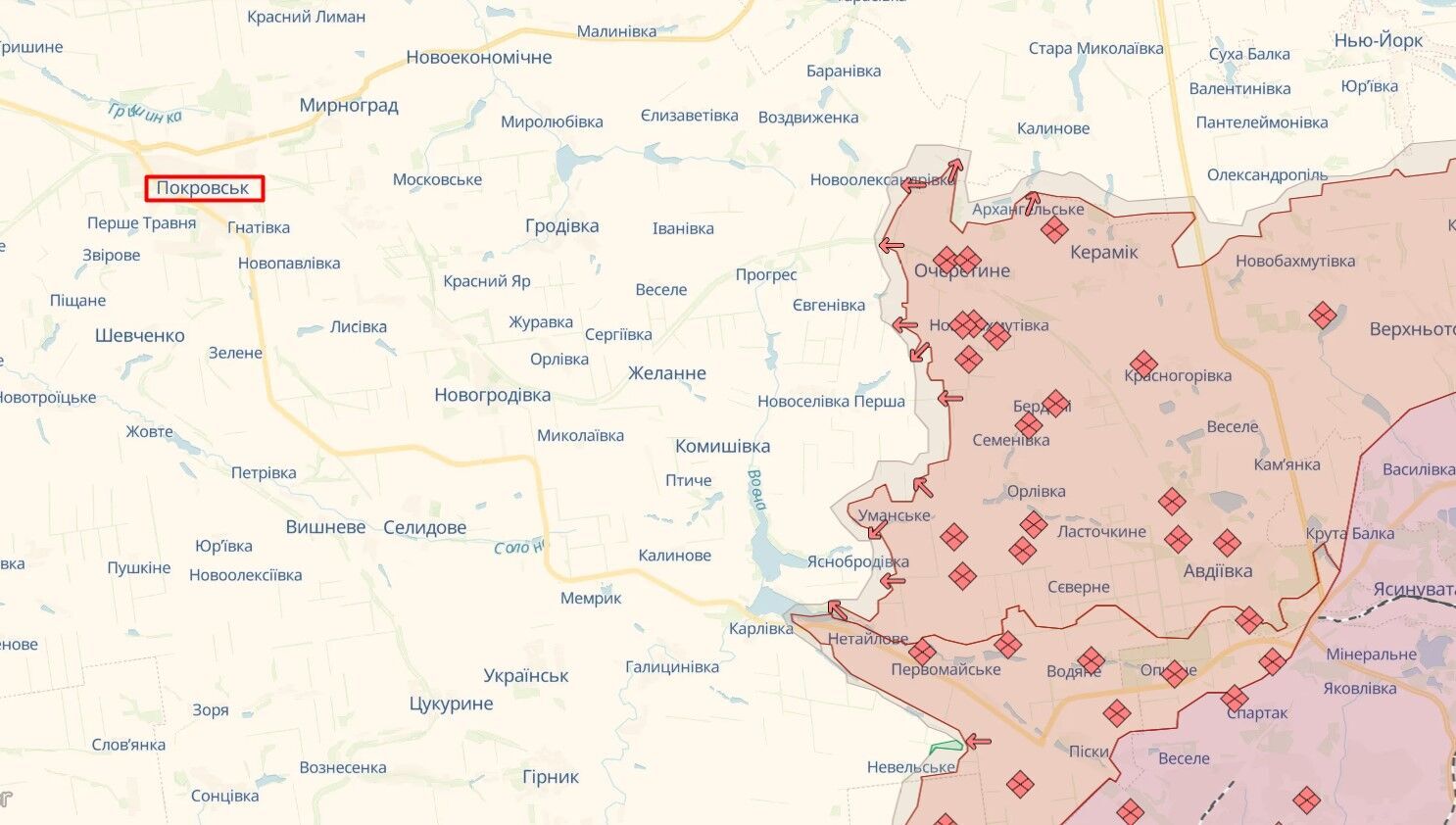 На Покровському напрямку найвища інтенсивність атак ворога: у Генштабі розповіли про ситуацію. Карта