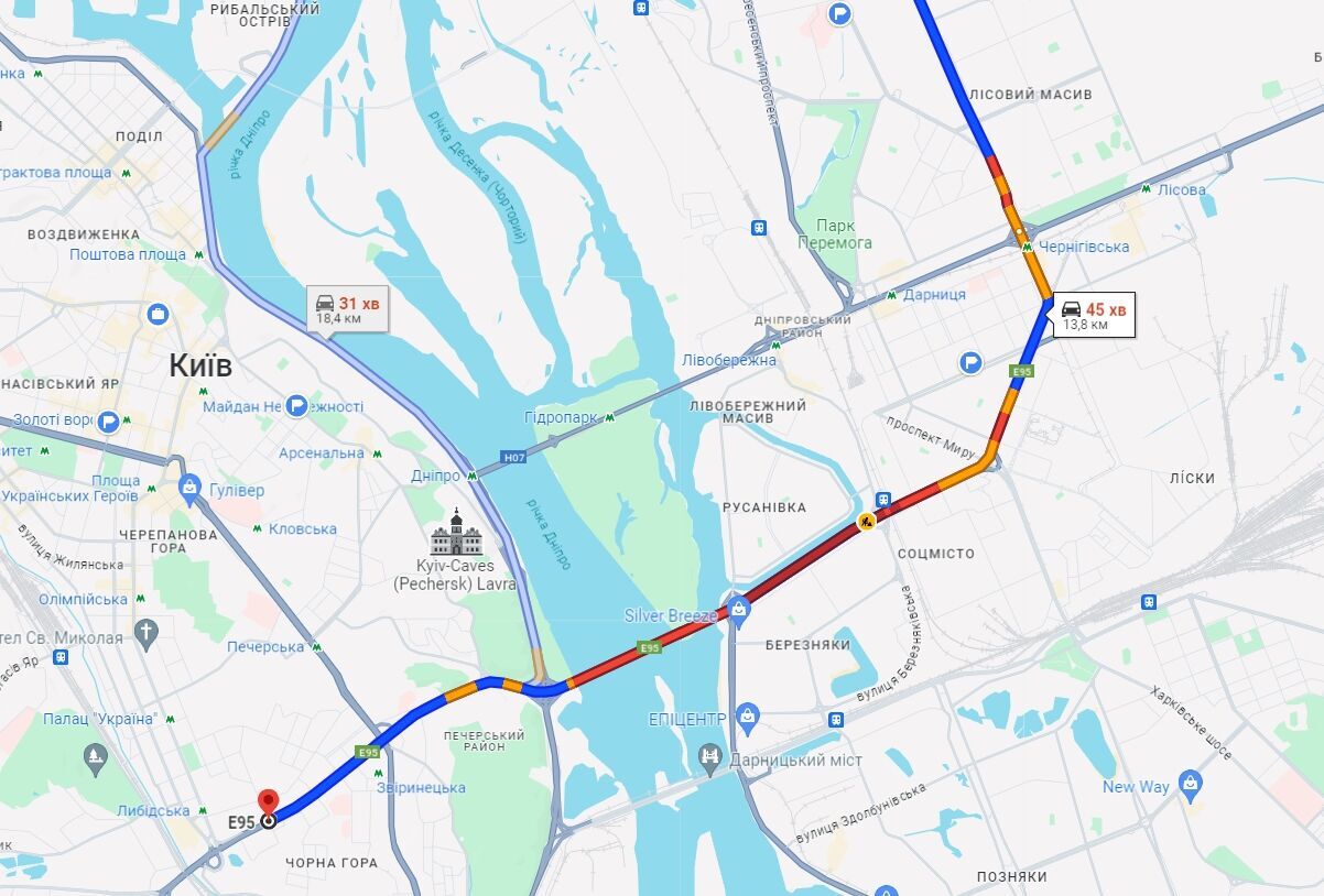 В Киеве утром возникли многочисленные пробки: где затруднено движение авто: Карта