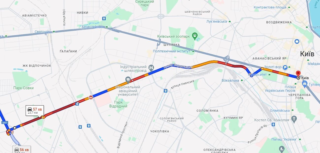 В Киеве утром возникли многочисленные пробки: где затруднено движение авто: Карта