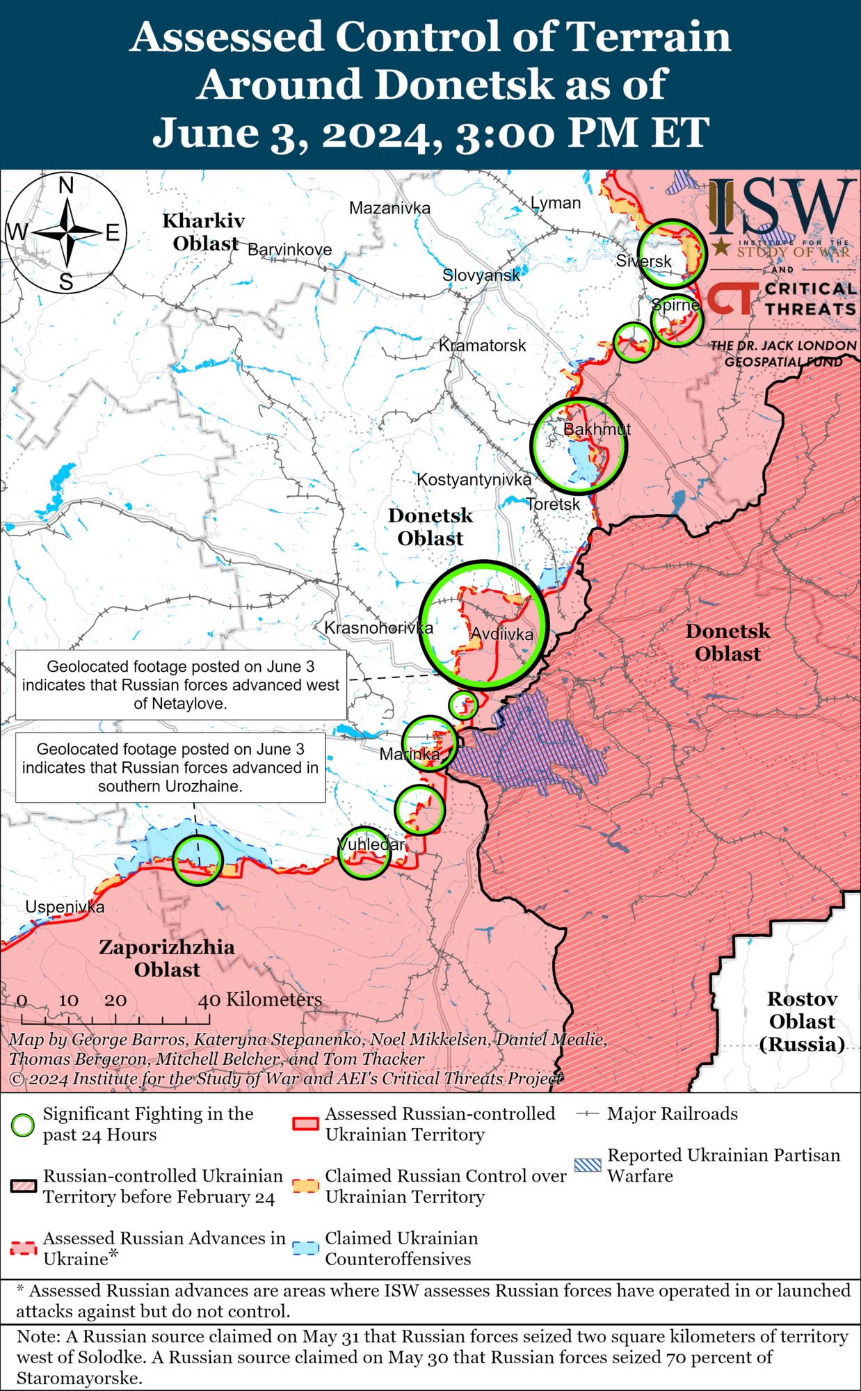 Карта бойових дій на Донеччині