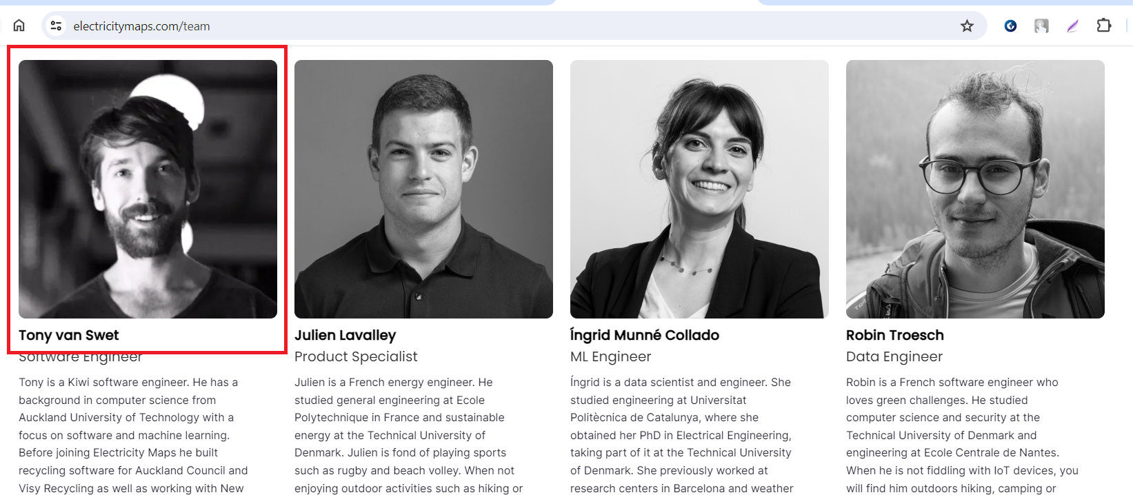 Тони член команды "карты"