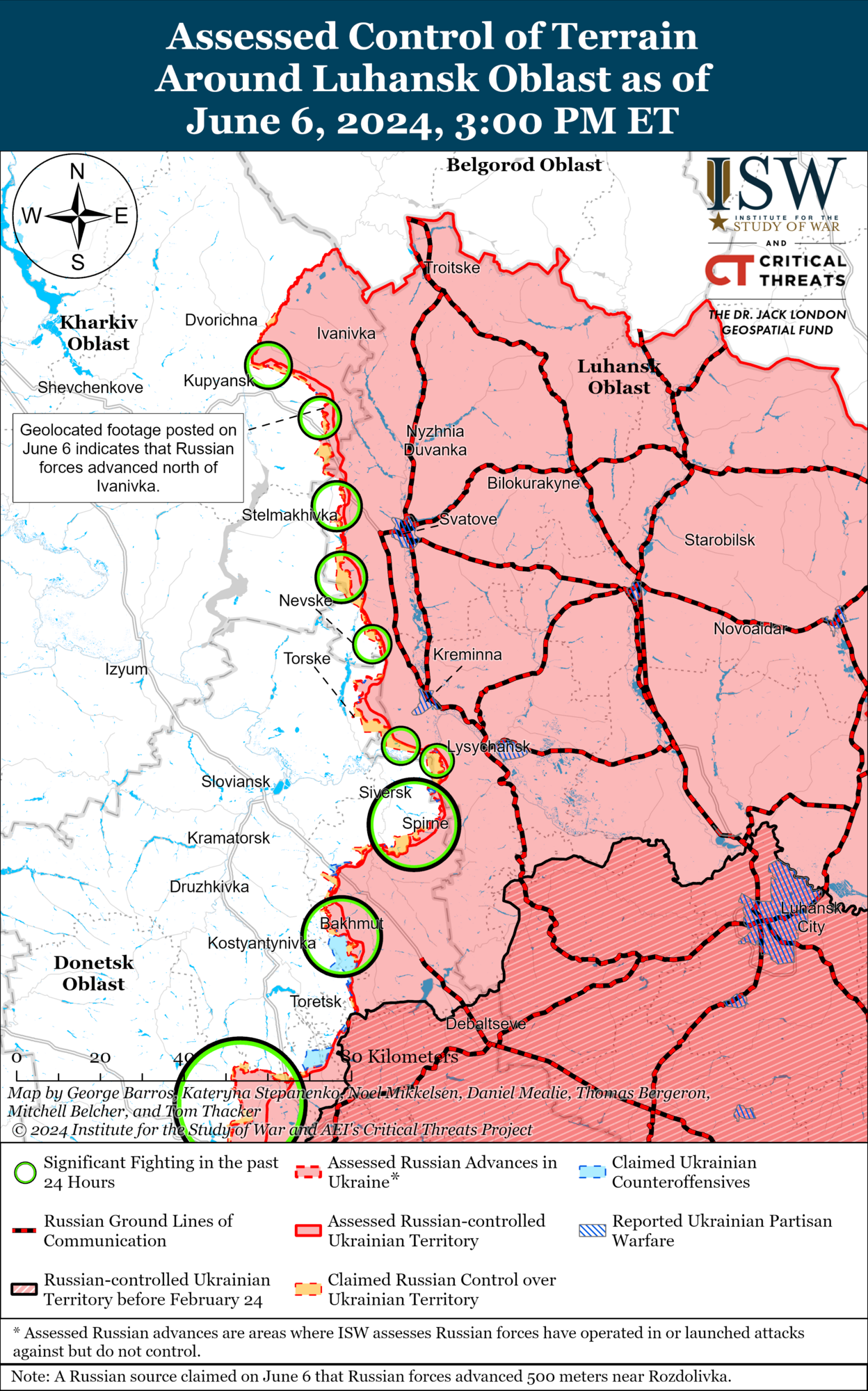 Карта боев на Харьковщине и Луганщине