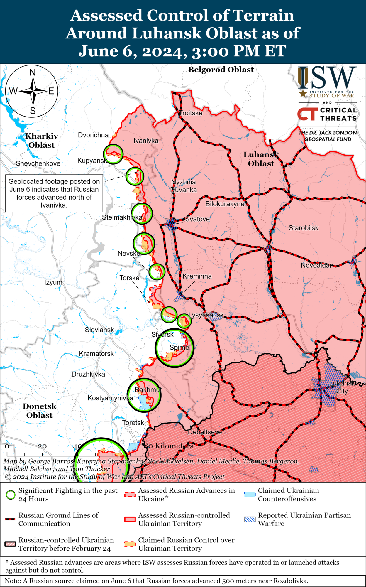 Карта боїв на Харківщині та Луганщині