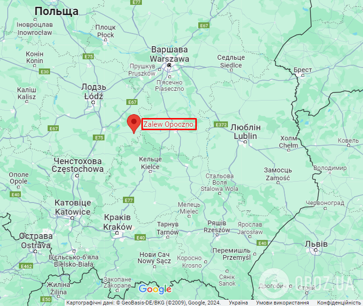 Опочно (Польша) на карте