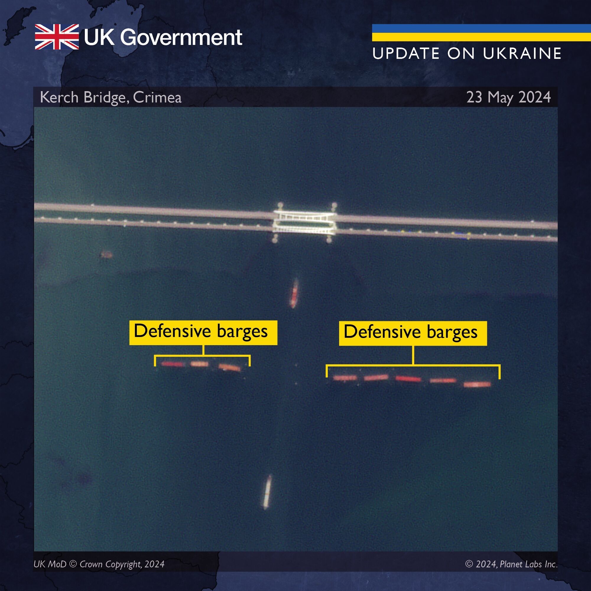 Росія кинулася посилювати оборону Кримського мосту: розвідка Великої Британії помітила нові конструкції
