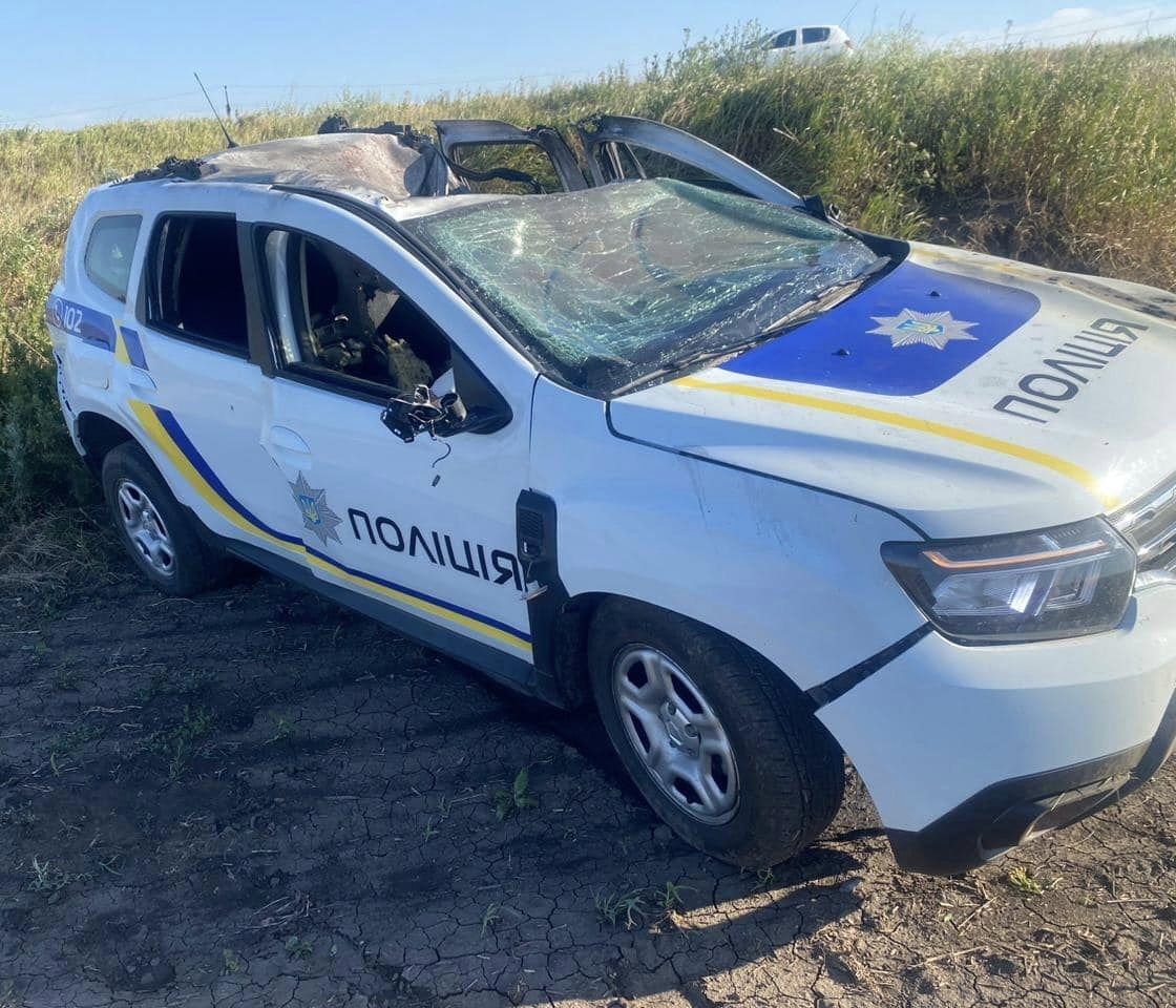 В Донецкой области российский дрон попал в авто полиции: погиб полицейский. Фото