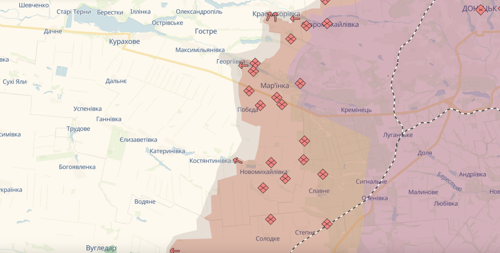 Ворог намагався просунутись одразу на кількох напрямках: відбулося 136 бойових зіткнень – Генштаб
