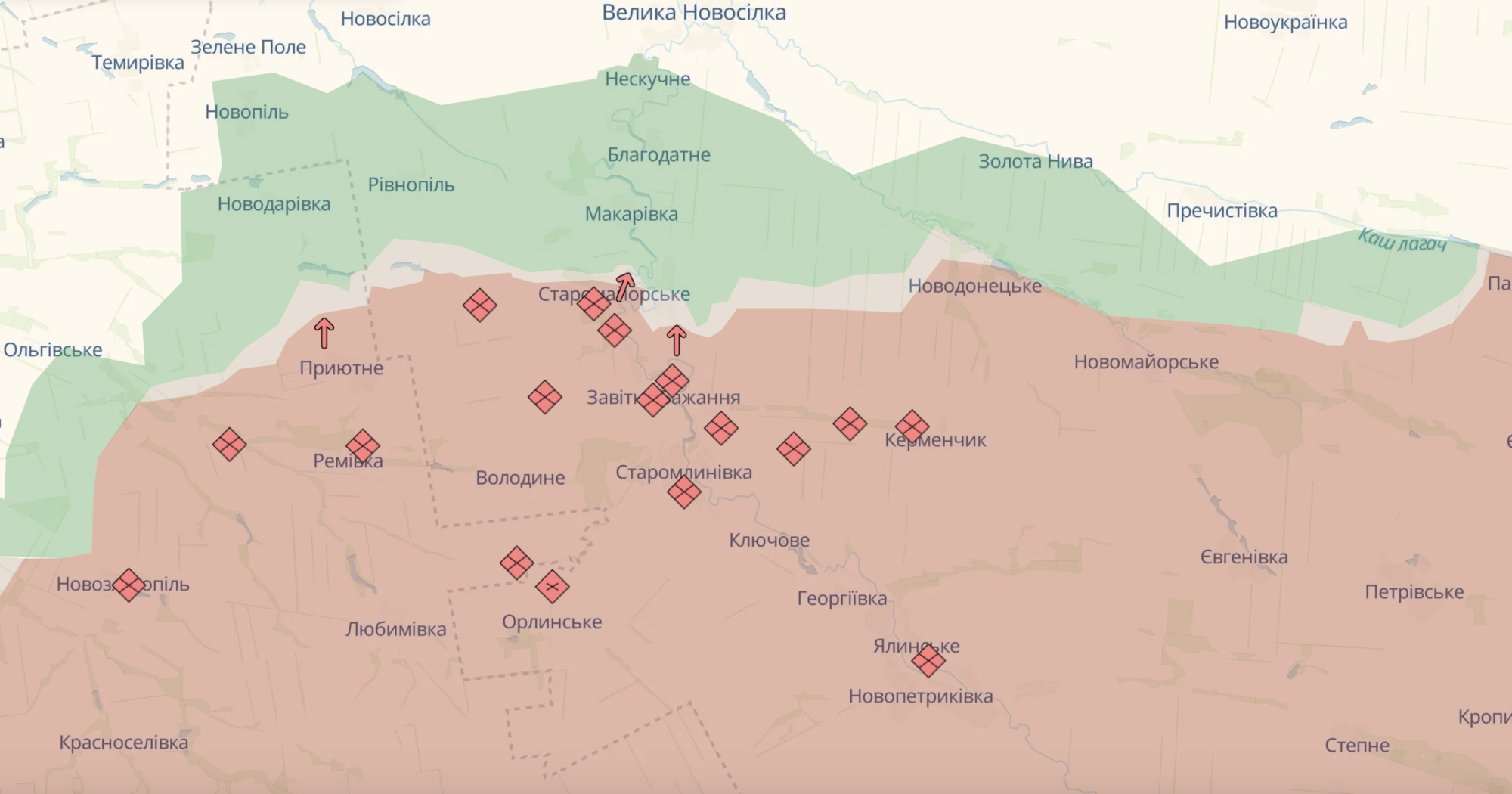 Ворог намагався просунутись одразу на кількох напрямках: відбулося 136 бойових зіткнень – Генштаб
