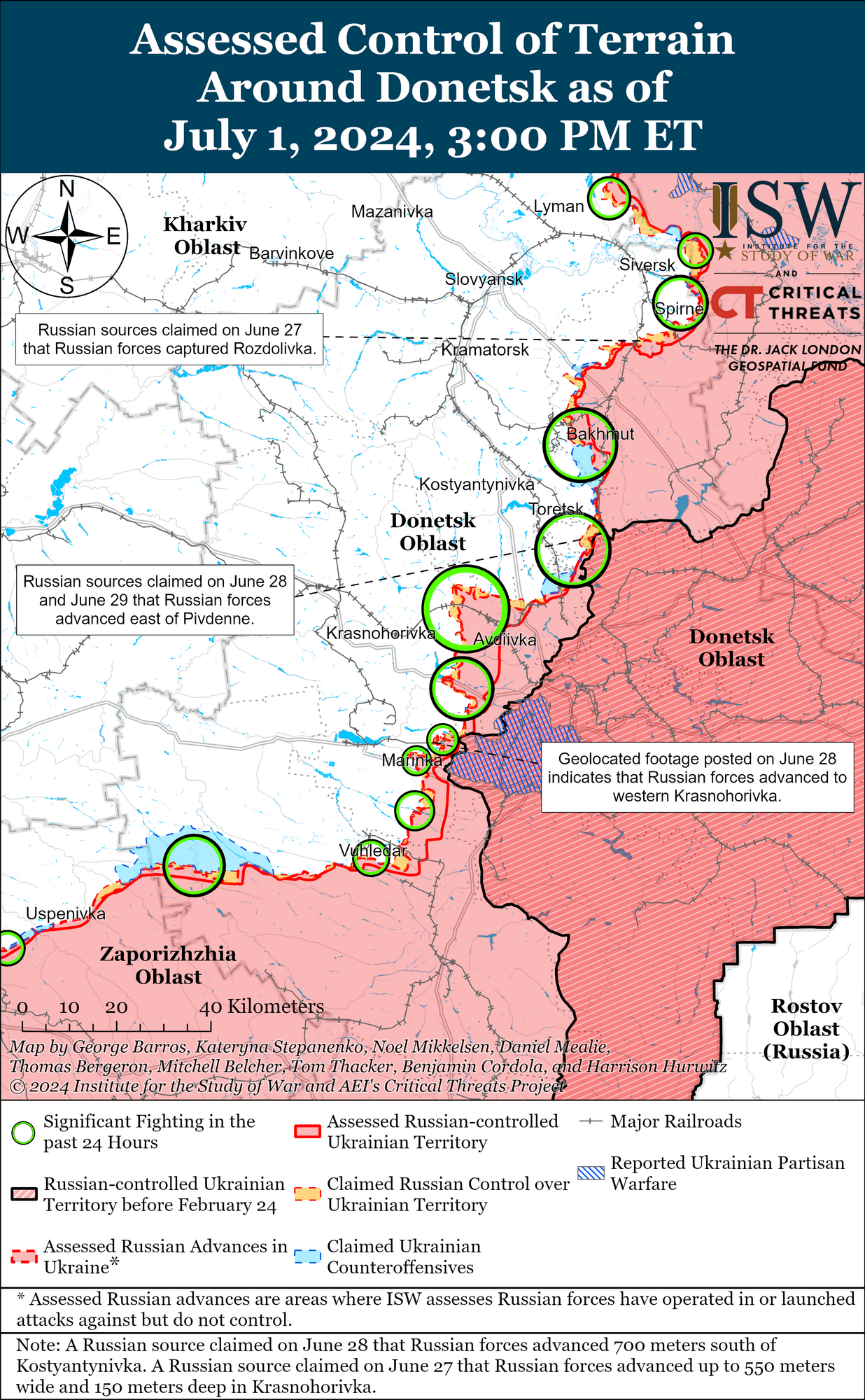 Карта боїв на Донеччині