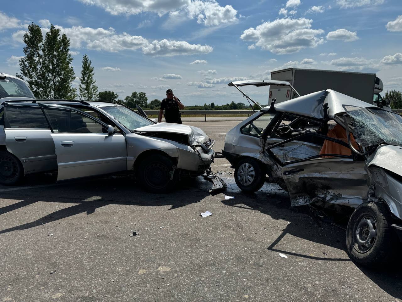 На Волині зіткнулися Audi та ВАЗ: загинула жінка, п'ятеро травмованих. Фото